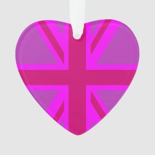 Hot Pink Union Jack Britse vlag achtergrond Ornament