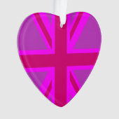 Hot Pink Union Jack Britse vlag achtergrond Ornament (voorkant)