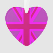 Hot Pink Union Jack Britse vlag achtergrond Ornament (achterkant)
