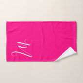 Hot Pink - uw chique monogram Bad Handdoek (Handdoek)