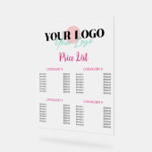 Hot Pink Uw Logo Salon prijslijst Acryl Bord (Hoek)