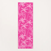 Hot Pink Voeg Jouw naam Palmbomen toe Yogamat (Voorkant)