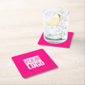 Hot Pink - voeg vet logo toe Kartonnen Onderzetters (Insitu)