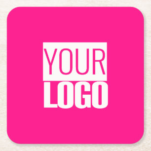 Hot Pink - voeg vet logo toe Kartonnen Onderzetters