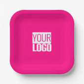 Hot Pink - voeg vet logo toe Papieren Bordje (Voorkant)