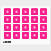 Hot Pink - voeg vet logo toe Vierkante Sticker (Vel)