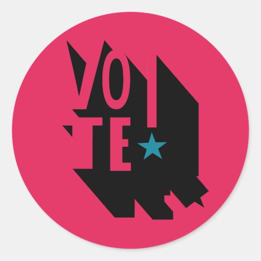 Hot Pink vote! Sticker (Voorkant)