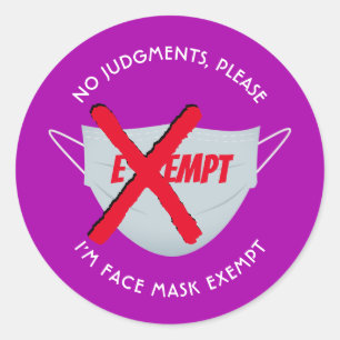 Hot Pink VRIJGESTELD VAN MONDKAPJE Ronde Sticker