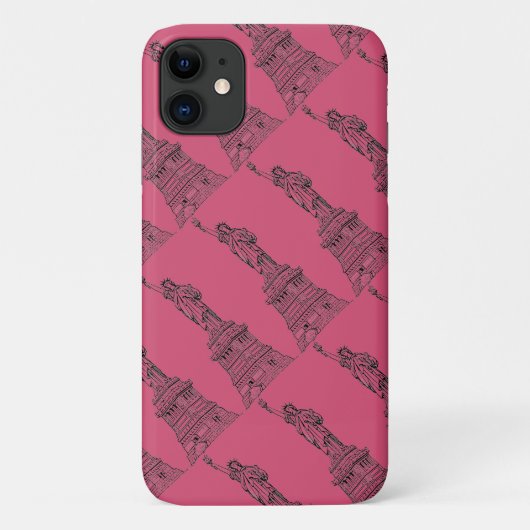 Hot Pink Vrijheidsbeeld Case-Mate iPhone Case (Achterkant)