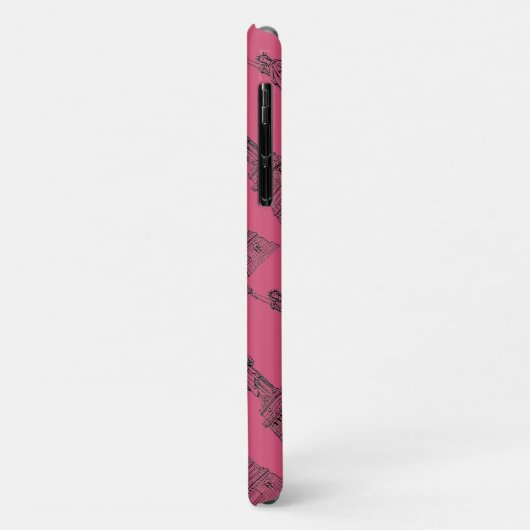 Hot Pink Vrijheidsbeeld Case-Mate iPhone Case (Achterkant/links)