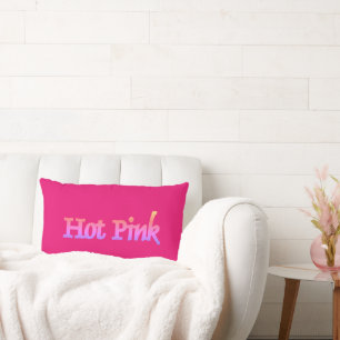 Hot Pink w. naam lumbar pillow Kussen