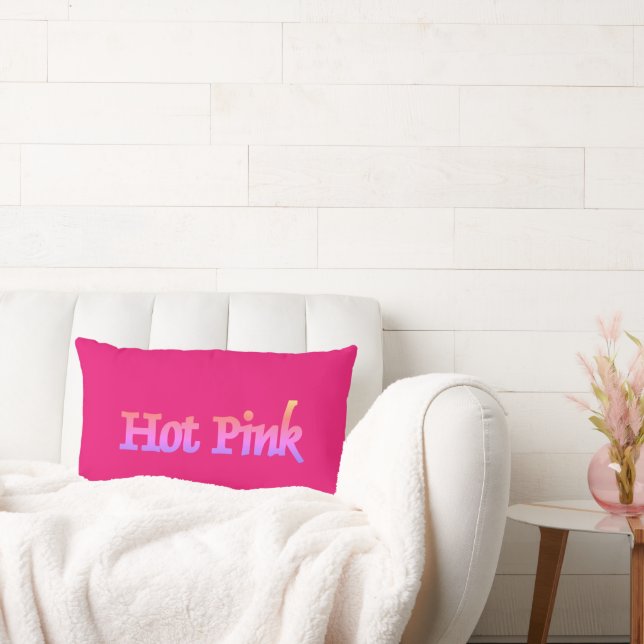 Hot Pink w. naam lumbar pillow Kussen (Bank)
