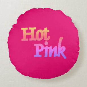 Hot Pink w. naam rond poly met kussen