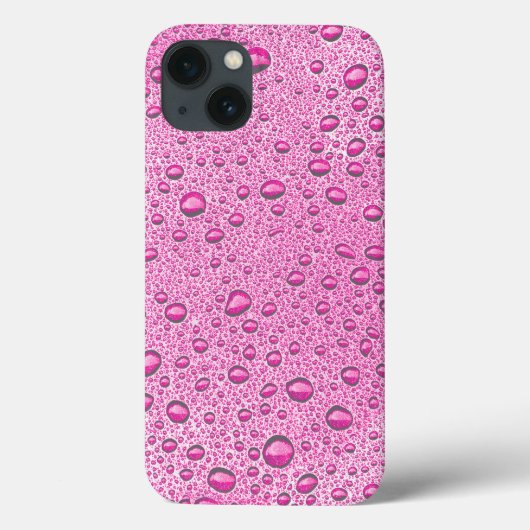 Hot pink water droplets Case-Mate iPhone case (Achterkant)