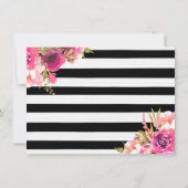 Hot Pink Waterverf Floral Save the Date Kaart (Achterkant)