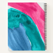 Hot Pink Waterverf gepersonaliseerd tijdschrift Notitieboek (Achterkant)