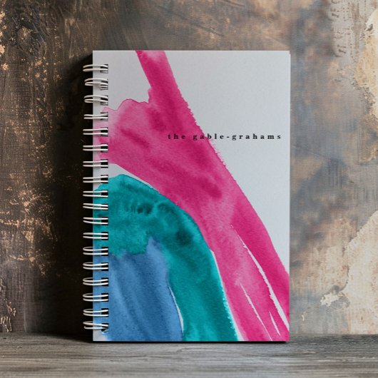 Hot Pink Waterverf gepersonaliseerd tijdschrift Notitieboek