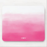 Hot Pink Waterverf Ombre Monogram Mousepad Muismat<br><div class="desc">Moderne en stijlvolle mousepad met hete roze ombre. Deze monogram mousepad is volledig aanpasbaar.</div>