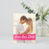 HOT PINK WATERVERF SPLASH BEWAREN HET DATUM BRIEFK AANKONDIGINGSKAART (Staand voorkant)