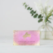 Hot Pink waterverf Splash Piano logo Visitekaartje (Staand voorkant)