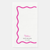 Hot Pink Wave Frame Guest Towel Paper Napkin Servet (Voorkant)