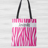 Hot Pink Wavy Animal Print Tote Bag