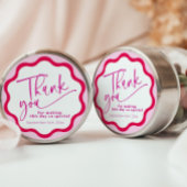 Hot Pink Wavy Border Bedankt Vrijgezellenfeest Bedankjes Labels