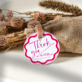 Hot Pink Wavy Border Bedankt Vrijgezellenfeest Bedankjes Labels