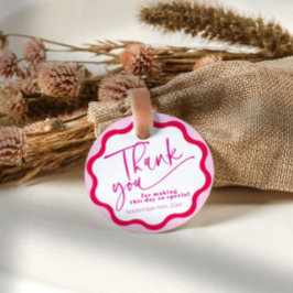 Hot Pink Wavy Border Bedankt Vrijgezellenfeest Bedankjes Labels
