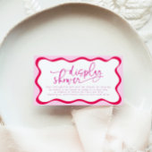 Hot Pink Wavy Border Onverpakt Gift Vrijgezellenfe Informatiekaartje