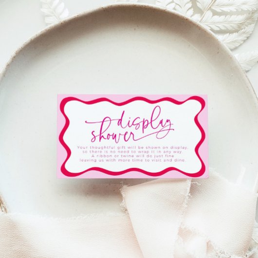 Hot Pink Wavy Border Onverpakt Gift Vrijgezellenfe Informatiekaartje