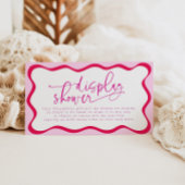 Hot Pink Wavy Border Onverpakt Gift Vrijgezellenfe Informatiekaartje