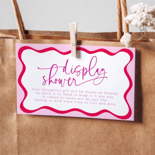 Hot Pink Wavy Border Onverpakt Gift Vrijgezellenfe Informatiekaartje
