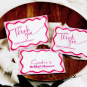 Hot Pink Wavy Border Vrijgezellenfeest Bedankt