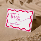 Hot Pink Wavy Border Vrijgezellenfeest Bedankt