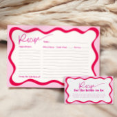 Hot Pink Wavy Border Vrijgezellenfeest Recept Kaar Kaart