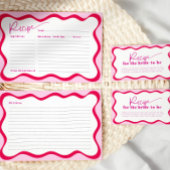 Hot Pink Wavy Border Vrijgezellenfeest Recept Kaar Kaart