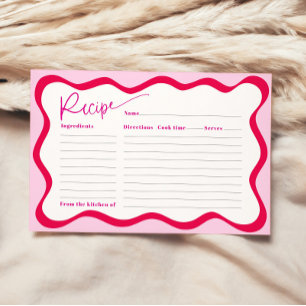 Hot Pink Wavy Border Vrijgezellenfeest Recept Kaar Kaart