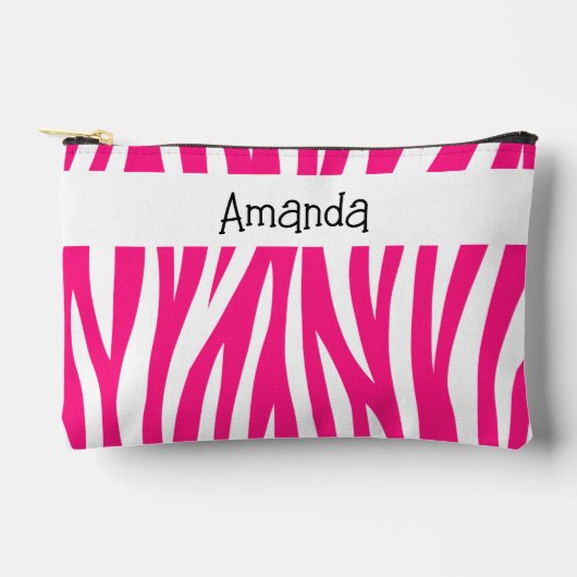 Hot Pink Wavy Zebra Stripe Etui (Voorkant)