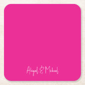 Hot Pink Wedding Kartonnen Onderzetters (Voorkant)