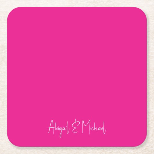 Hot Pink Wedding Kartonnen Onderzetters (Voorkant)