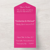 Hot Pink Wedding Uitnodigen | Gedurfde moderne sti All In One Uitnodiging (Binnen)