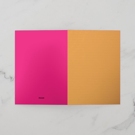 Hot Pink Wedding | Vetgedrukte effen kleur uitnodi Folie Wenskaart (Buiten Laag)