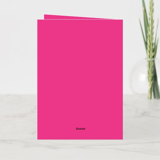 Hot Pink Wedding | Vetgedrukte effen kleur uitnodi Folie Wenskaart (Achterkant)