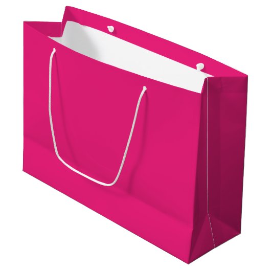 Hot Pink Wedding | Vetgedrukte effen kleur uitnodi Groot Cadeauzakje (Voorkant Gekanteld)