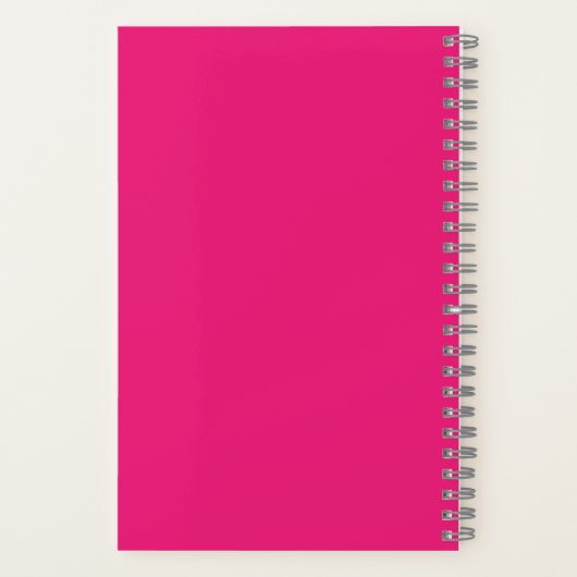 Hot Pink Wedding | Vetgedrukte effen kleur uitnodi Notitieboek (Achterkant)