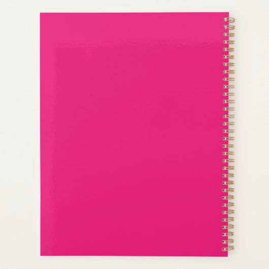 Hot Pink Wedding | Vetgedrukte effen kleur uitnodi Planner (Achterkant)