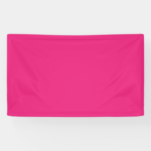 Hot Pink Wedding | Vetgedrukte effen kleur uitnodi Spandoek (Horizontaal)