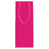 Hot Pink Wedding | Vetgedrukte effen kleur uitnodi Wijn Cadeautas (Achterkant)