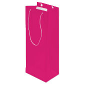 Hot Pink Wedding | Vetgedrukte effen kleur uitnodi Wijn Cadeautas (Achterkant Gekanteld)